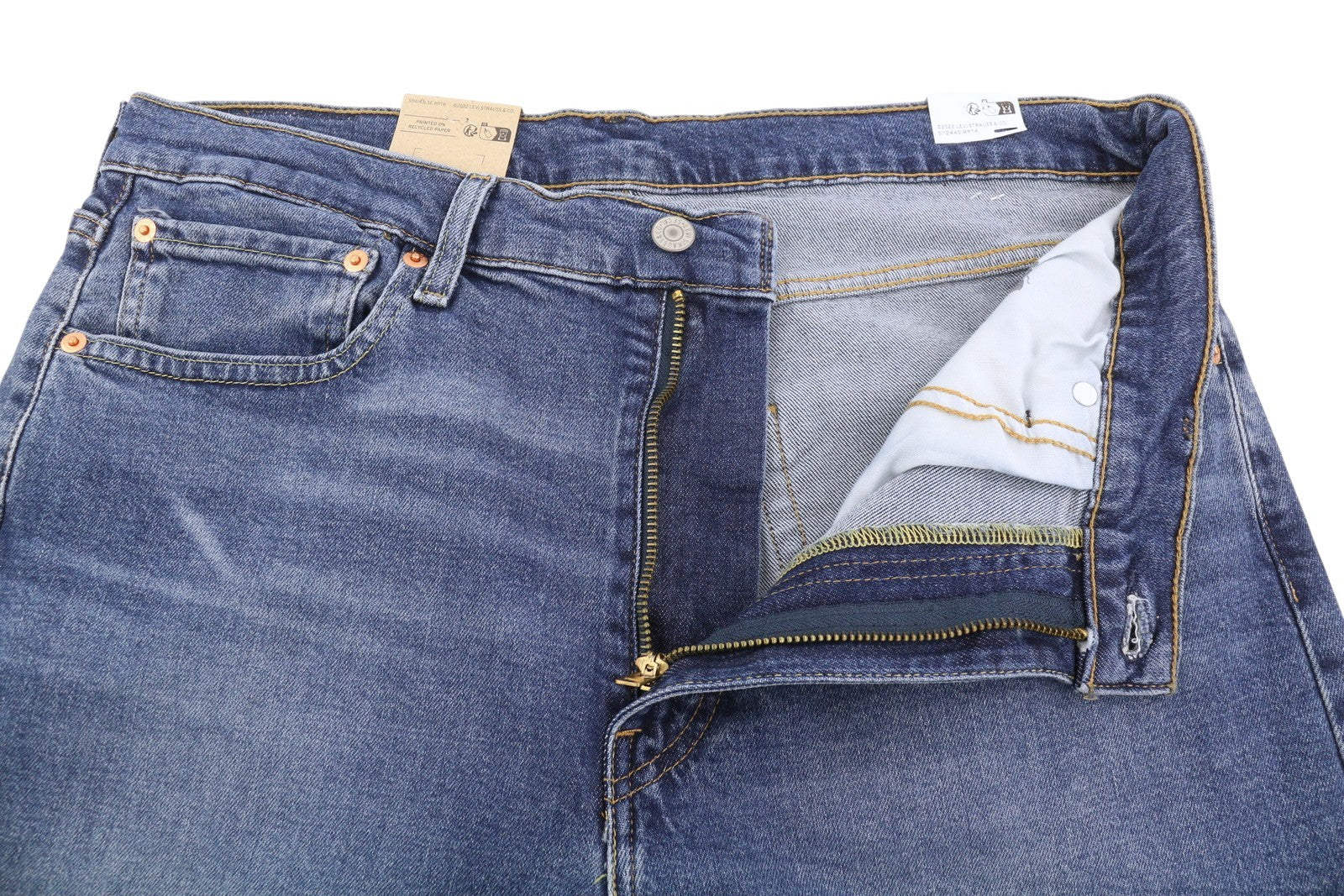 LEVI'S 512 Men Jeans W36/L32 Slim Taper Stretch Extensible Faded Denim Blue