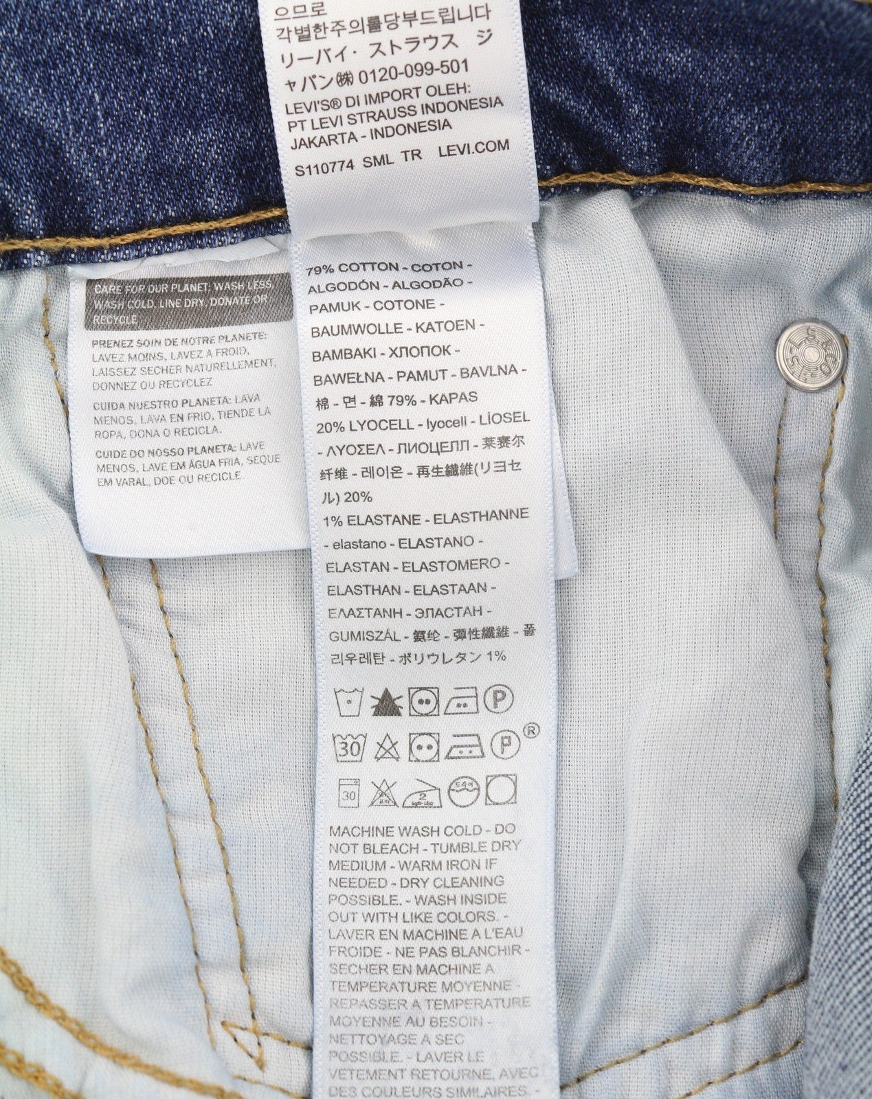 LEVI'S 512 Men Jeans W36/L32 Slim Taper Stretch Extensible Faded Denim Blue