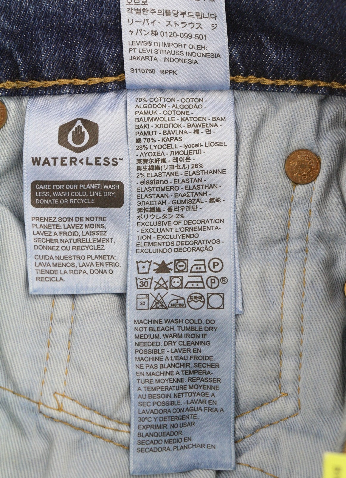 LEVI'S 511 Men Jeans W28/L32 Premium Big E Flex Stretch Slim Fit Zip Faded Blue