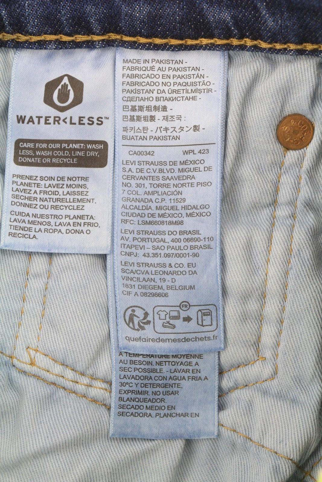 LEVI'S 511 Men Jeans W28/L32 Premium Big E Flex Stretch Slim Fit Zip Faded Blue