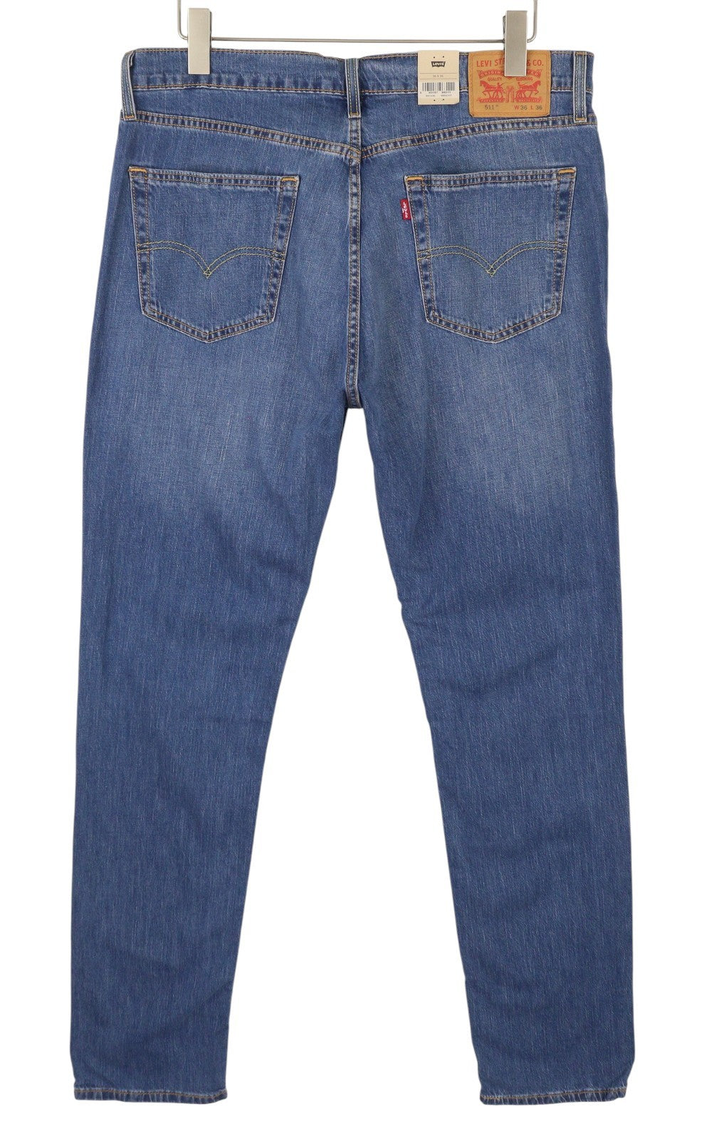 LEVI'S 511 Men Jeans W36/L36 Blue Faded Lightweight Denim Stretch Extensible