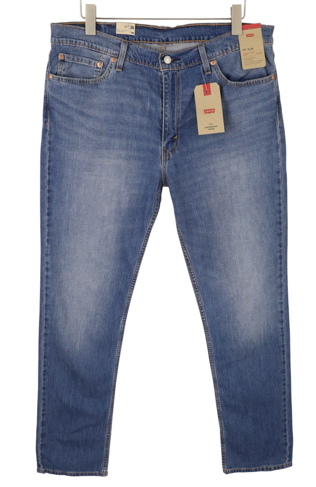 LEVI'S 511 Men Jeans W38/L34 Blue Faded Lightweight Denim Stretch Extensible