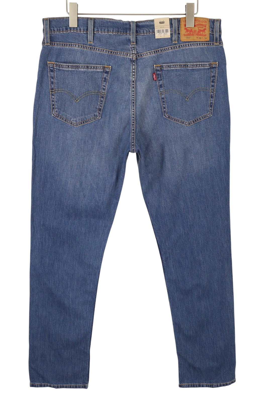 LEVI'S 511 Men Jeans W38/L34 Blue Faded Lightweight Denim Stretch Extensible