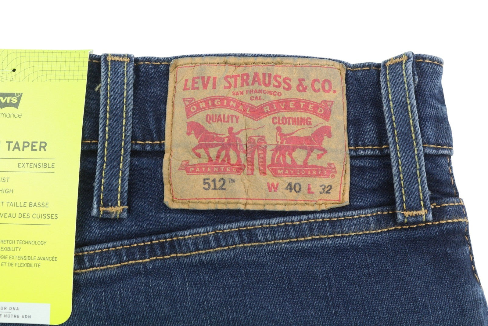 LEVI'S 512 Men Jeans W40/L32 Blue Faded Slim Taper Fit Flex Stretch Extensible