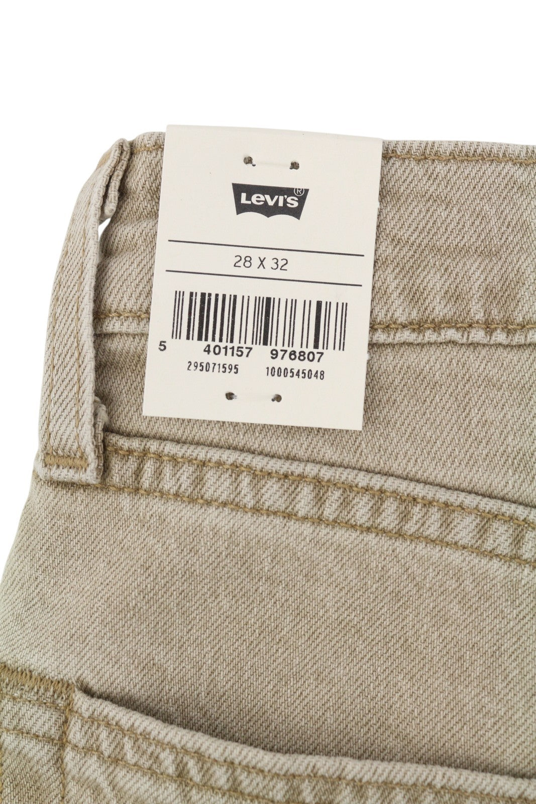 LEVI'S 502 Men Jeans W28/L32 Premium Big E Tapered Fit Zip Fly Beige Denim