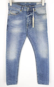 DIESEL Tepphar 0842H Men's Jeans W26/L30 Slim Carrot Fit Stretch Blue Buttoned