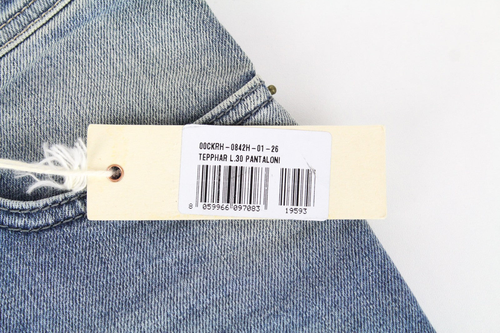 DIESEL Tepphar 0842H Men's Jeans W26/L30 Slim Carrot Fit Stretch Blue Buttoned