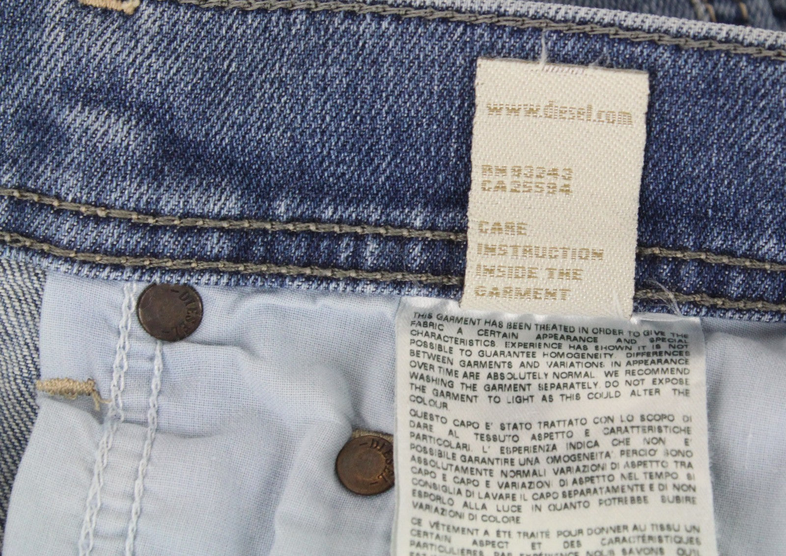 DIESEL Tepphar 0842H Men's Jeans W26/L30 Slim Carrot Fit Stretch Blue Buttoned