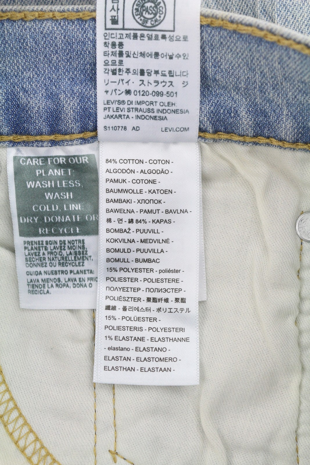 LEVI'S 512 Men Jeans W28/L30 Slim Taper Stretch Extensible Faded Denim Blue