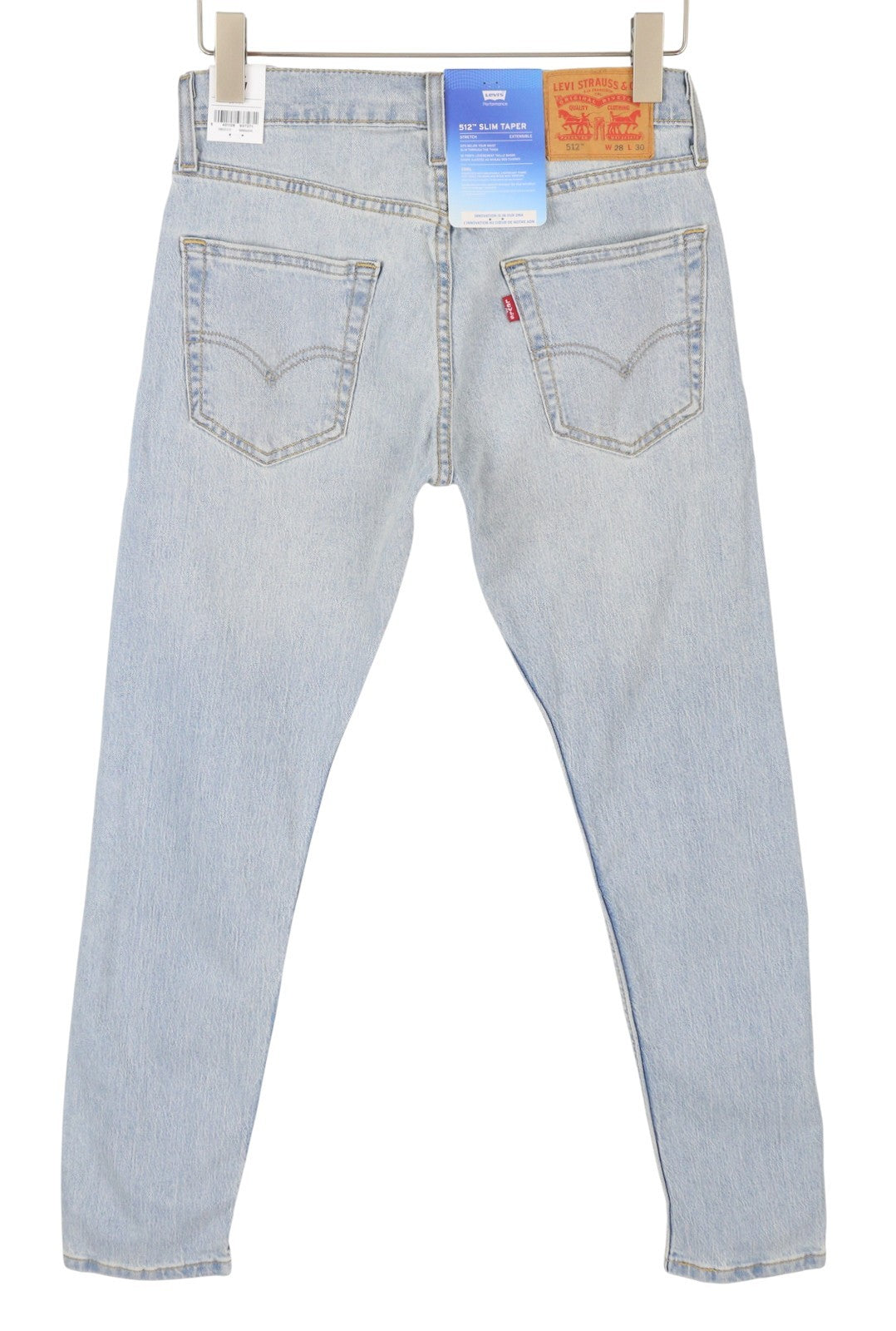 LEVI'S 512 Men Jeans W28/L30 Slim Taper Stretch Extensible Faded Denim Blue