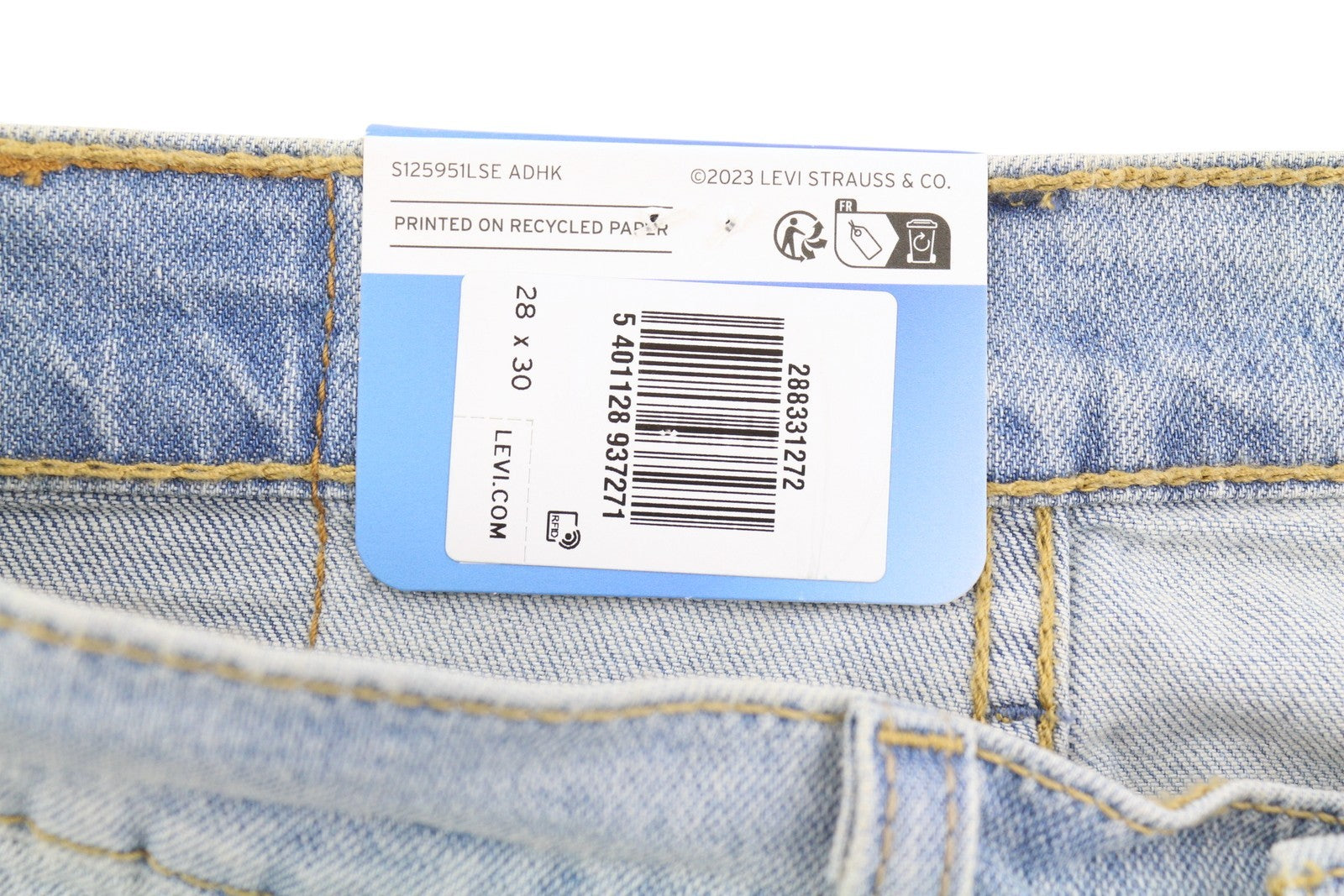 LEVI'S 512 Men Jeans W28/L30 Slim Taper Stretch Extensible Faded Denim Blue