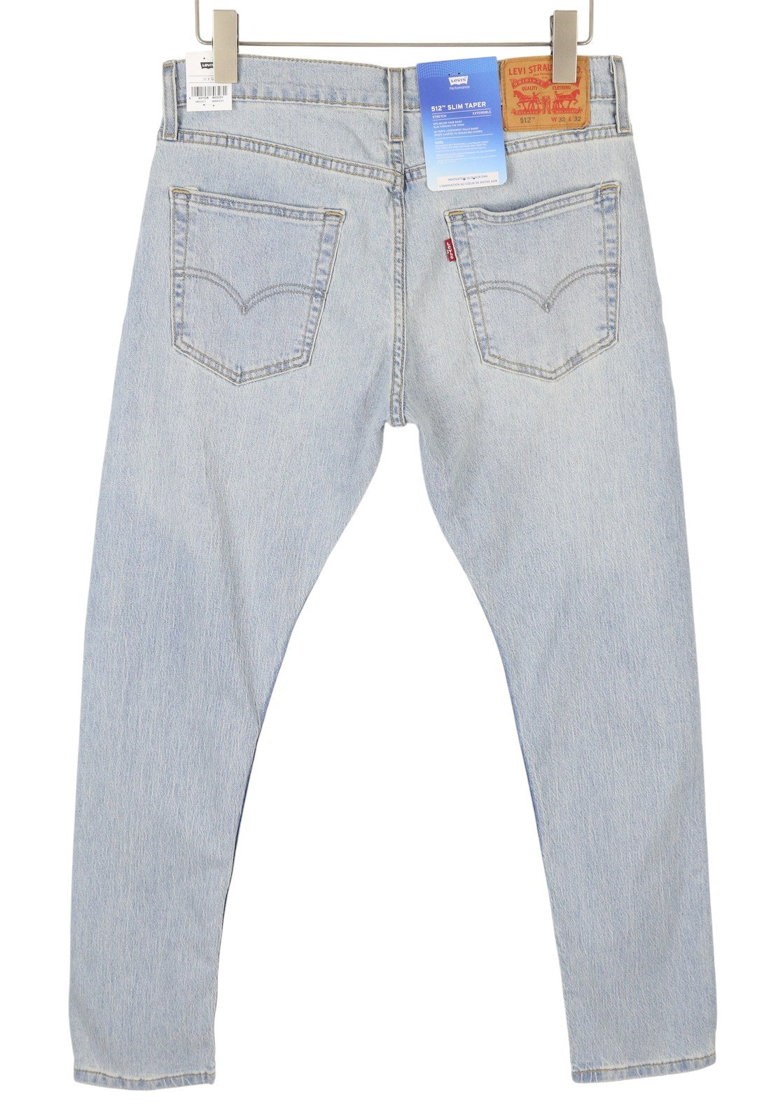 LEVI'S 512 Men Jeans W32/L32 Slim Taper Stretch Extensible Faded Denim Blue