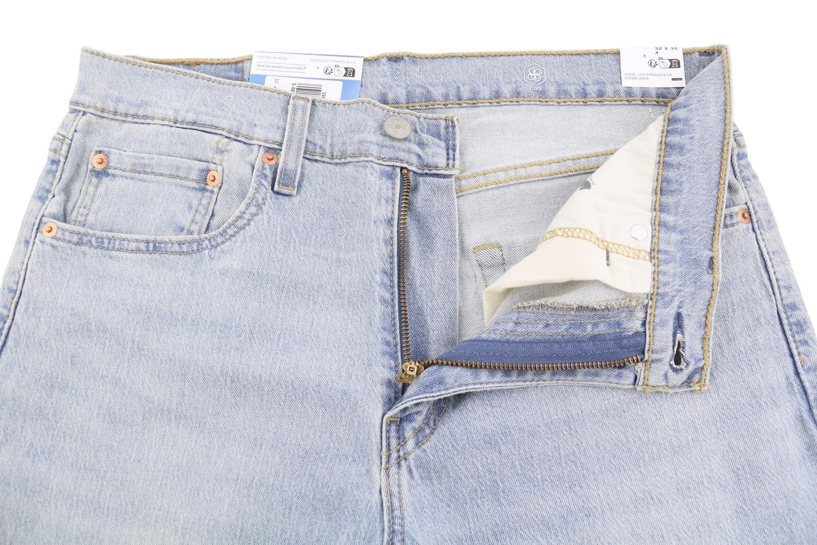 LEVI'S 512 Men Jeans W32/L32 Slim Taper Stretch Extensible Faded Denim Blue