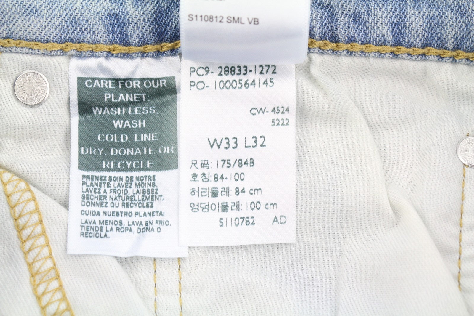 LEVI'S 512 Men Jeans W33/L32 Slim Taper Stretch Extensible Faded Denim Blue