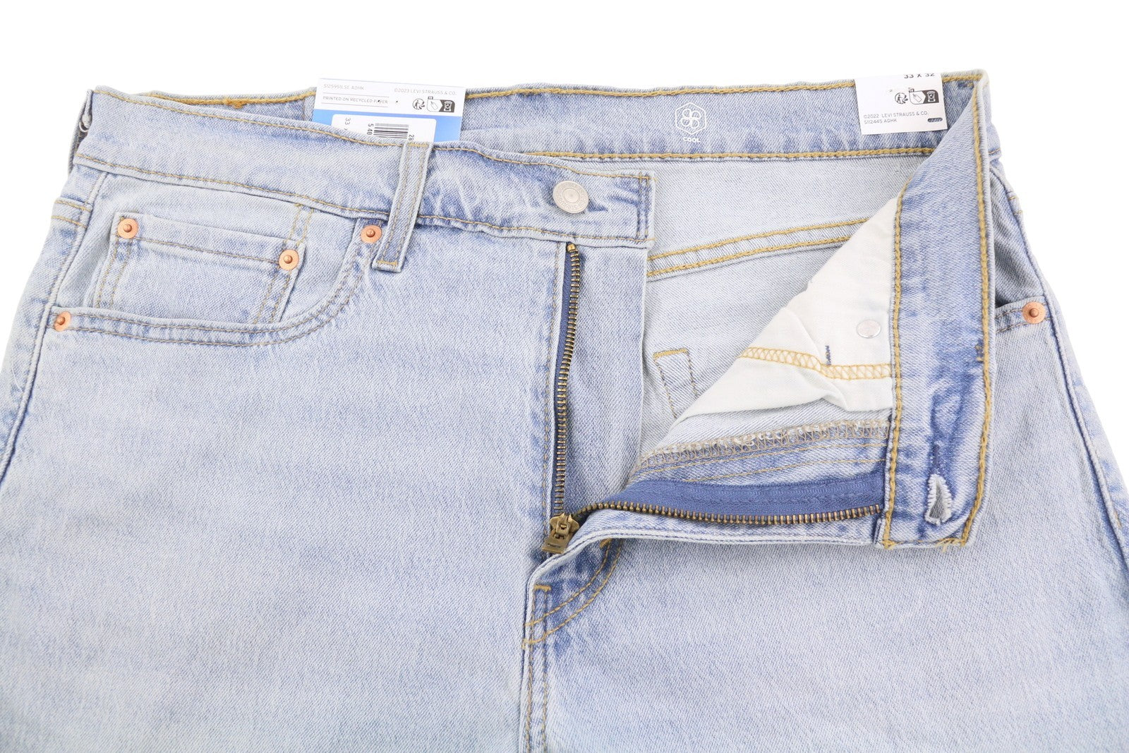 LEVI'S 512 Men Jeans W33/L32 Slim Taper Stretch Extensible Faded Denim Blue