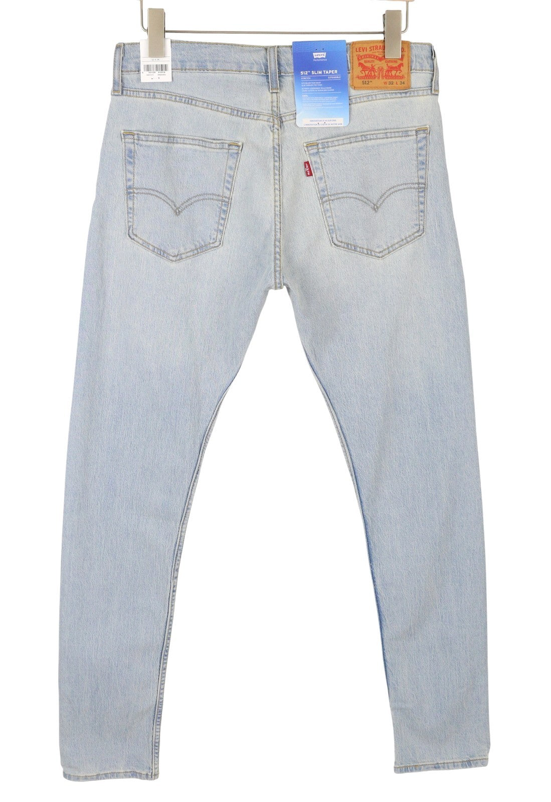 LEVI'S 512 Men Jeans W32/L34 Slim Taper Stretch Extensible Faded Denim Blue