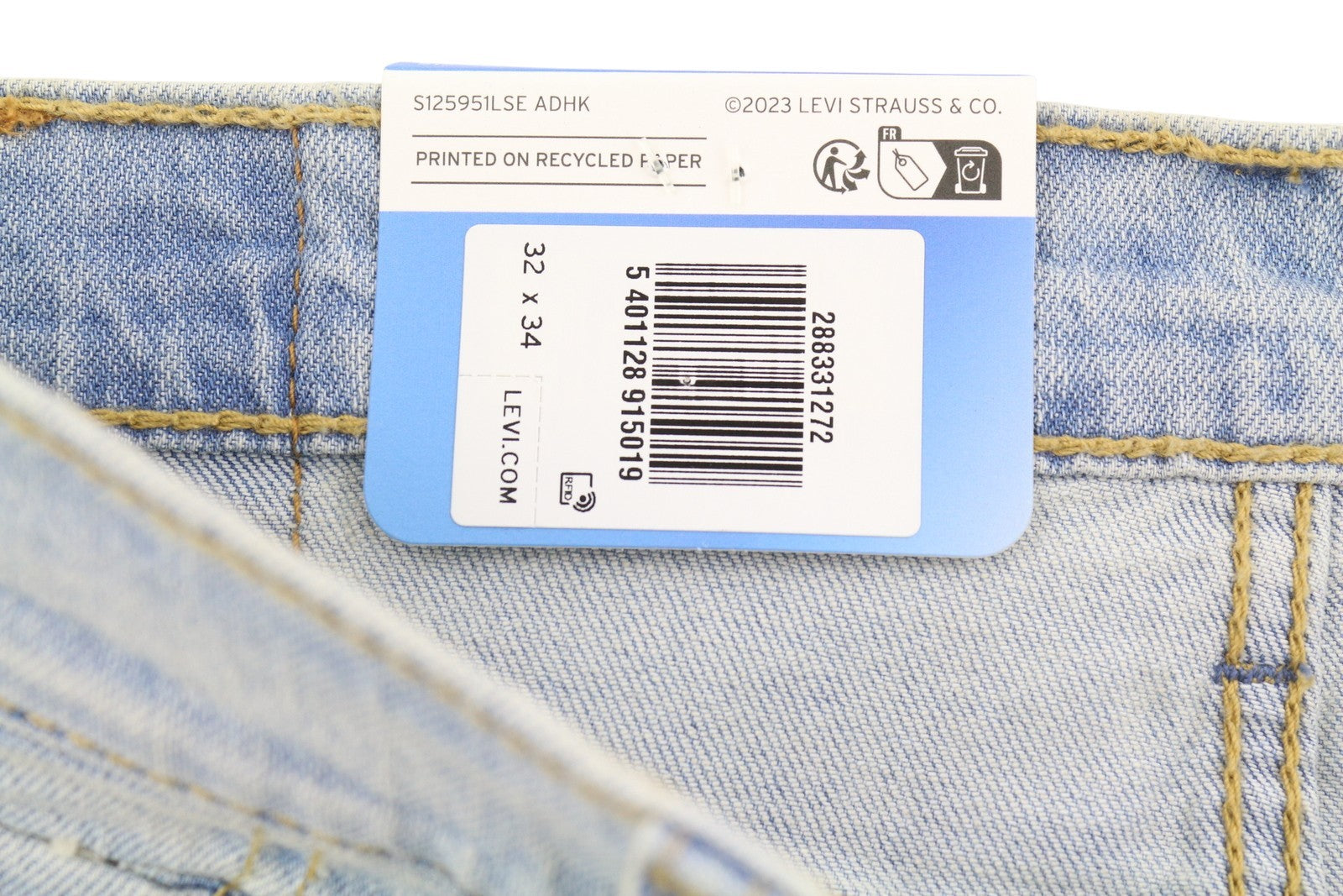 LEVI'S 512 Men Jeans W32/L34 Slim Taper Stretch Extensible Faded Denim Blue