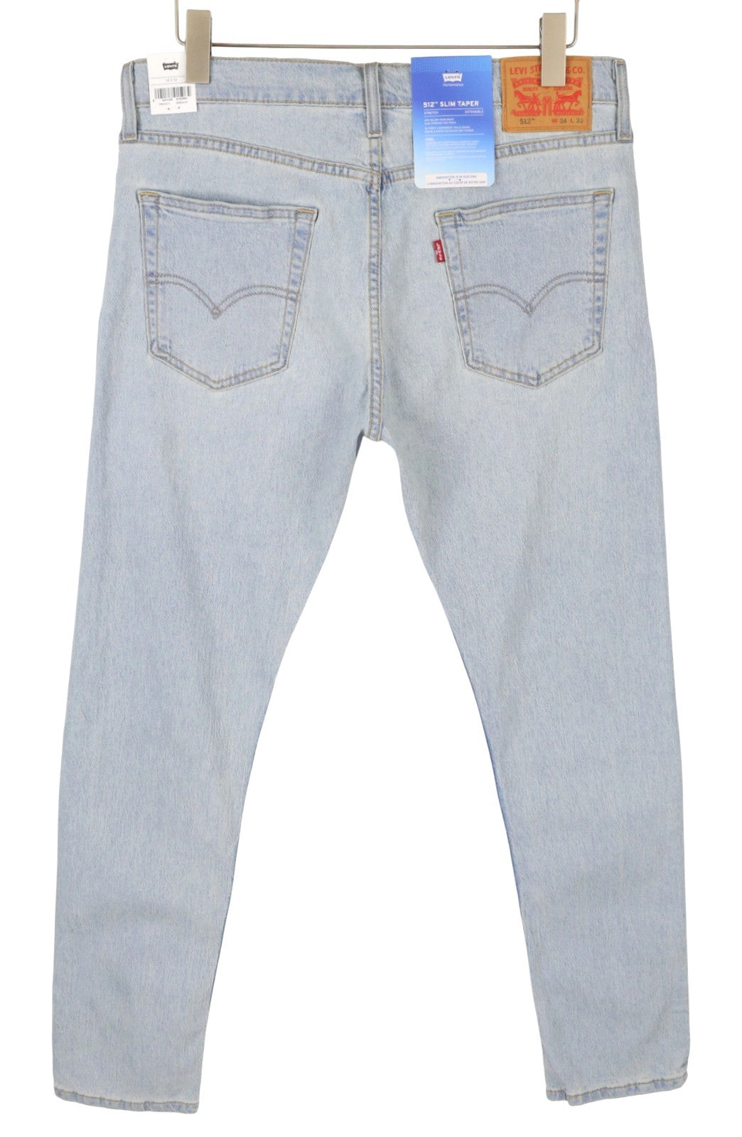 LEVI'S 512 Men Jeans W34/L32 Slim Tapered Stretch Extensible Faded Denim Blue