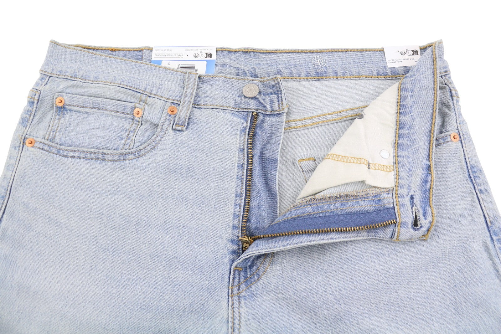 LEVI'S 512 Men Jeans W34/L32 Slim Tapered Stretch Extensible Faded Denim Blue