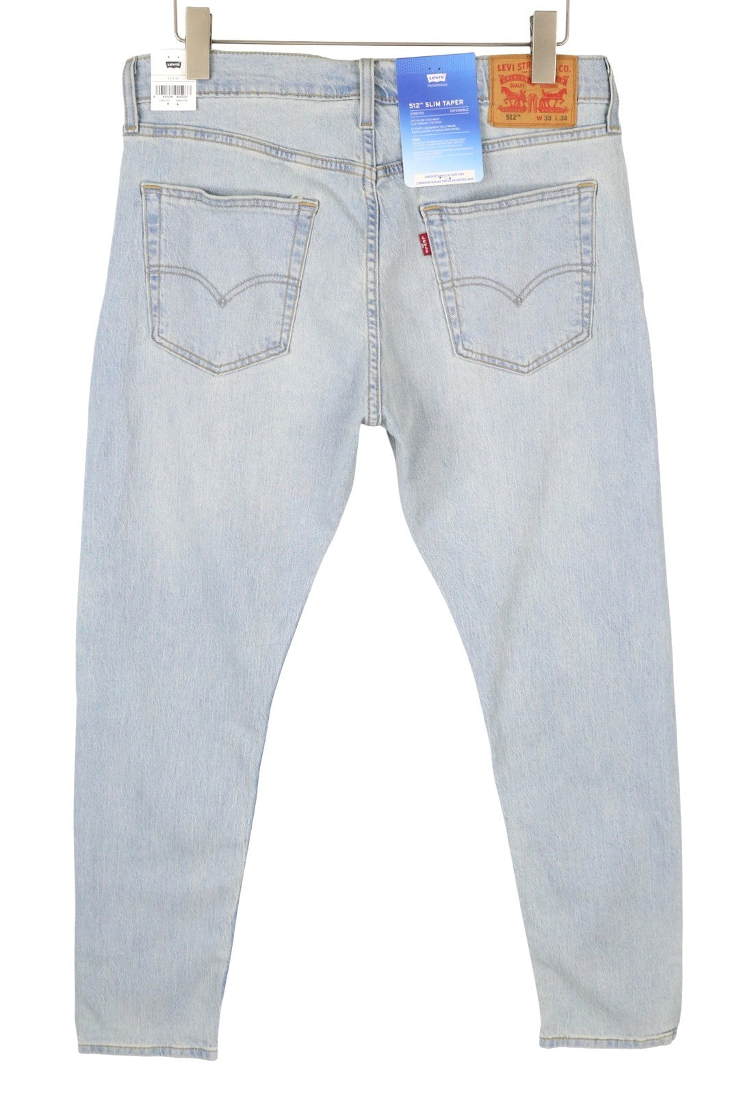 LEVI'S 512 Men Jeans W33/L32 Slim Tapered Stretch Extensible Faded Denim Blue