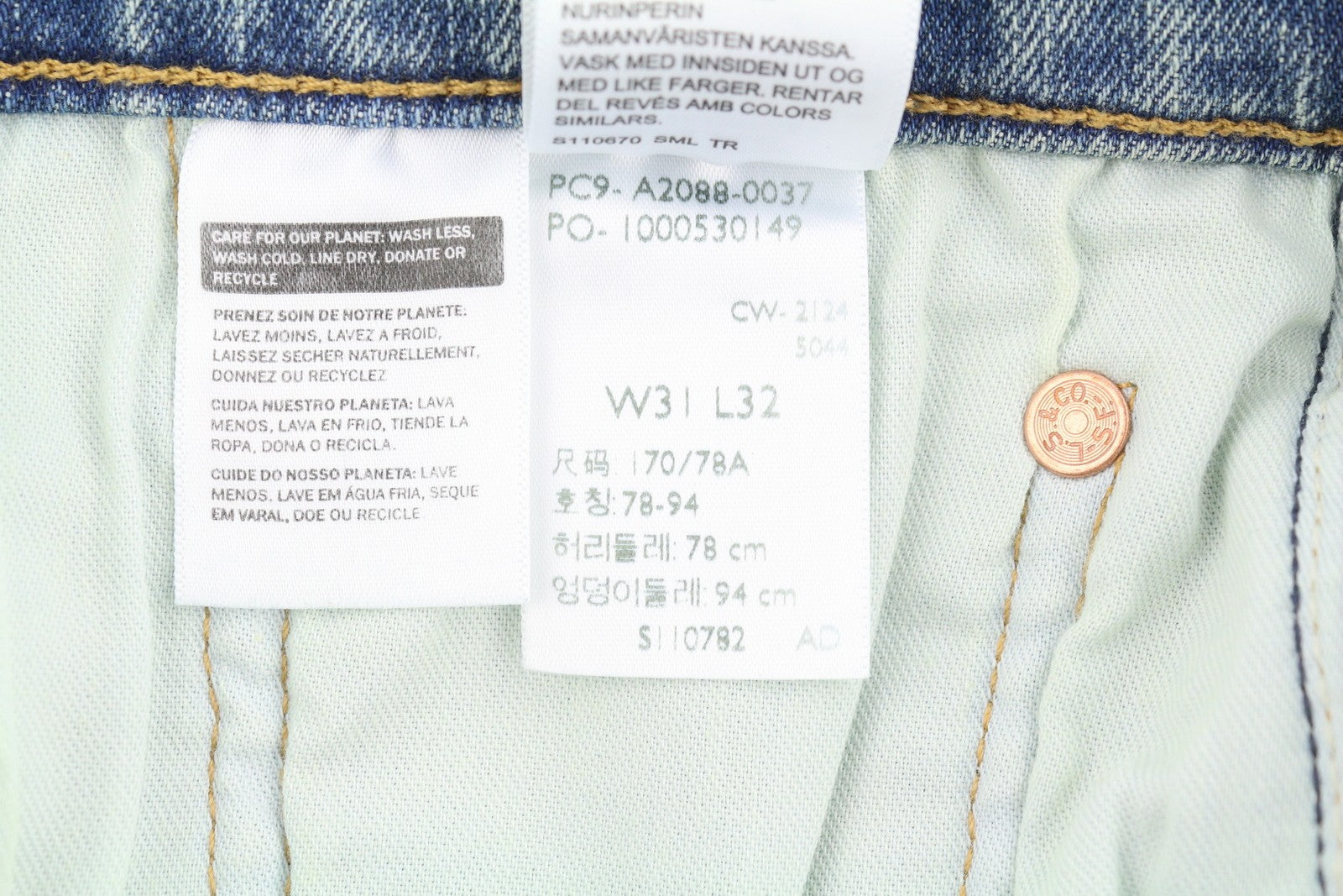 LEVI'S 502 Men Jeans W31/L32 Tapered Stretch Extensible Zip Faded Blue Denim