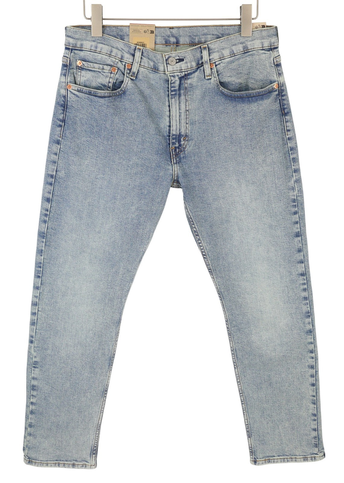 LEVI'S 502 Men Jeans W33/L30 Tapered Stretch Extensible Zip Faded Blue Denim