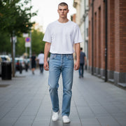 LEVI'S 501 Men Jeans W40/L32 Premium Big E Straight Fit Button Fly Faded Blue