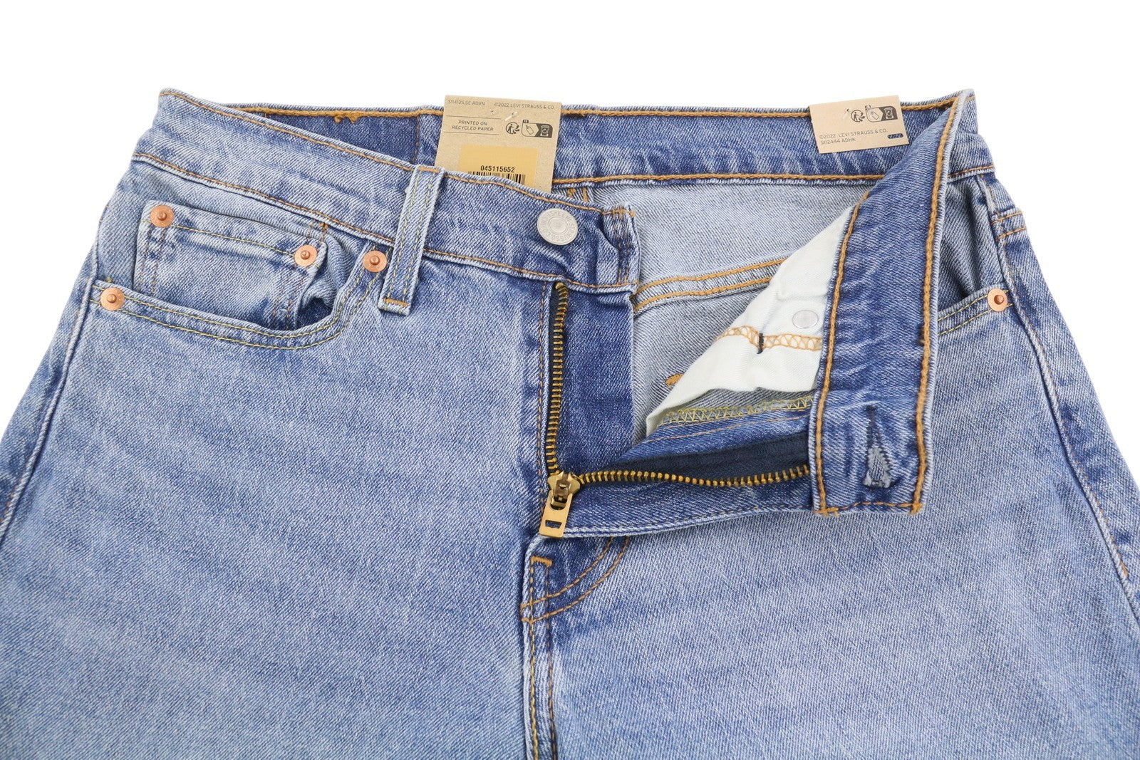 LEVI'S 511 Men Jeans W28/L32 Slim Stretch Extensible Zip Whiskers Faded Blue