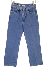 LEVI'S Sta-Prest Men Jeans W28/L30 Premium Flare Big E Zip Fly Denim Blue