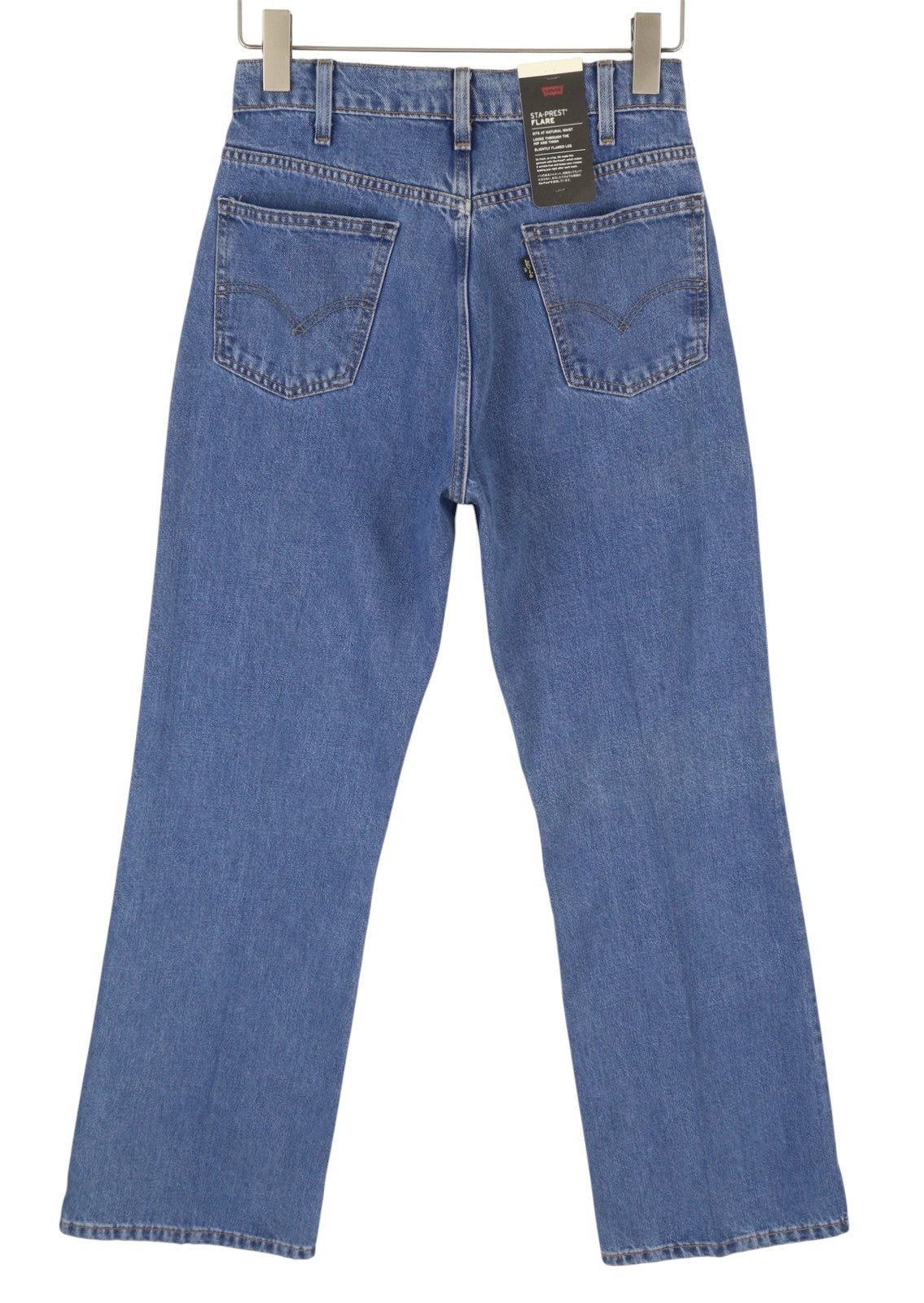 LEVI'S Sta-Prest Men Jeans W28/L30 Premium Flare Big E Zip Fly Denim Blue