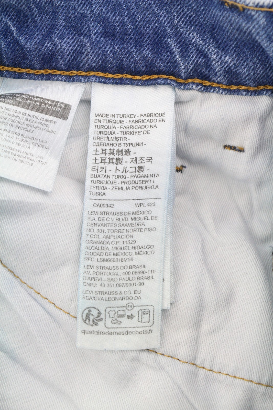 LEVI'S Sta-Prest Men Jeans W28/L30 Premium Flare Big E Zip Fly Denim Blue