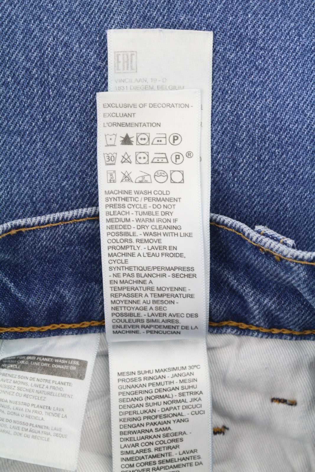 LEVI'S Sta-Prest Men Jeans W28/L30 Premium Flare Big E Zip Fly Denim Blue