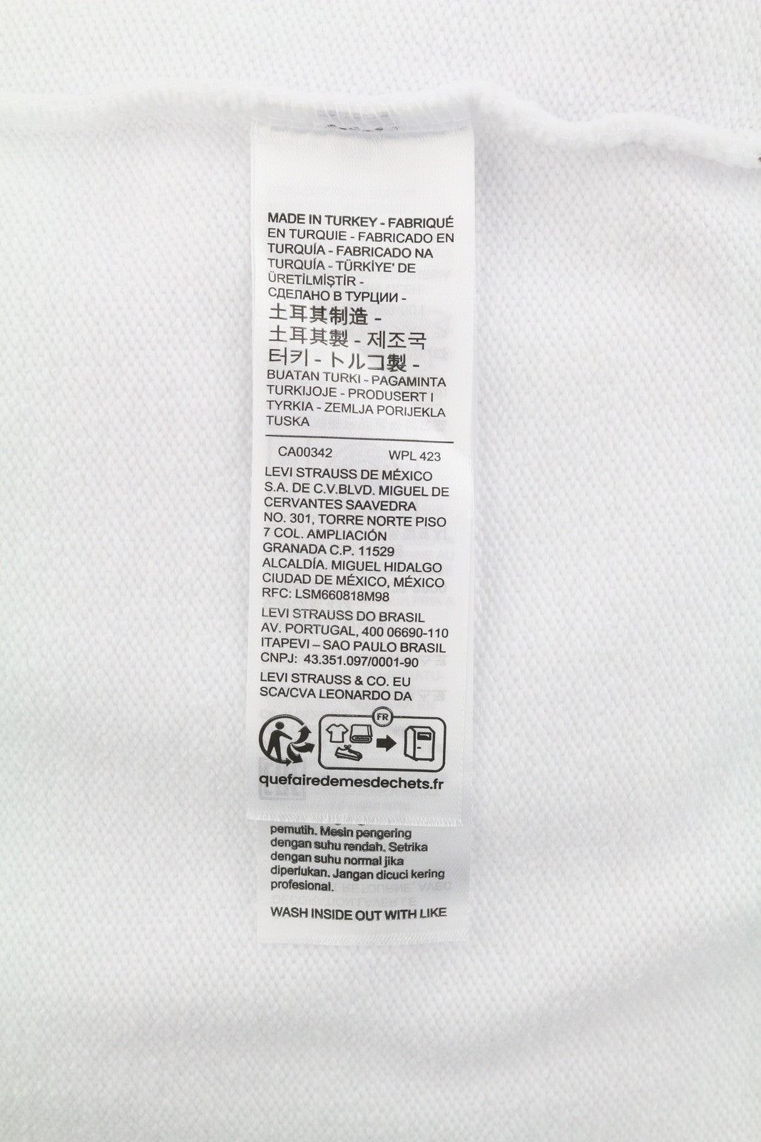 LEVI'S Relaxed Fit Men Sweatshirt M White Graphic Logo Crew Collar Pullover