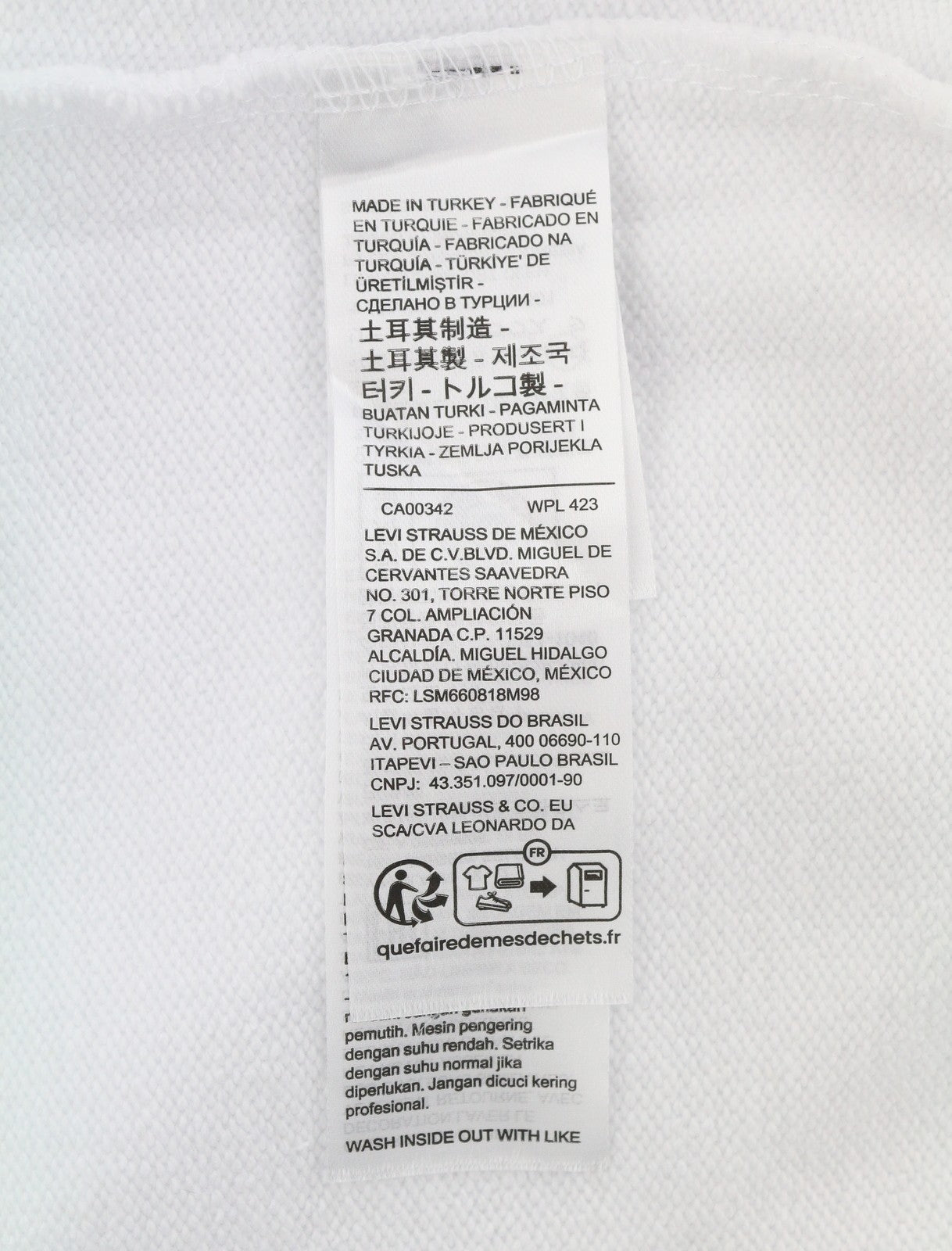 LEVI'S Standard Fit Men Sweatshirt L White Graphic Logo Crew Collar Pullover