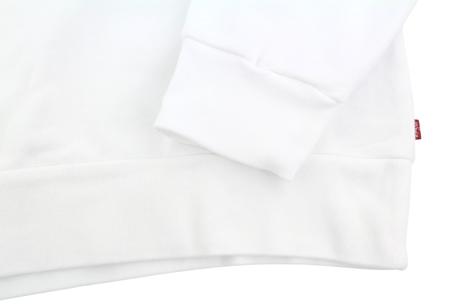 LEVI'S Standard Fit Men Sweatshirt XL White Crew Neck Front Logo Cotton Pullover