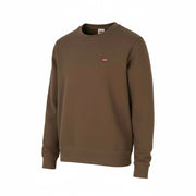 LEVI'S Standard Fit Men Sweatshirt XS Brown Crew Neck Patch Logo Cotton Pullover