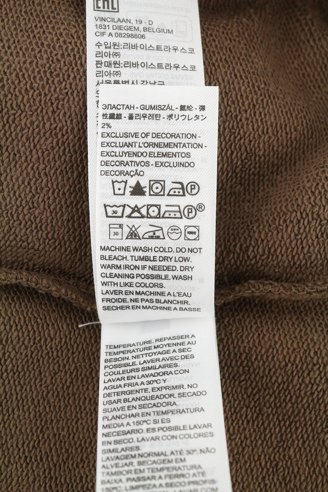 LEVI'S Standard Fit Men Sweatshirt XS Brown Crew Neck Patch Logo Cotton Pullover