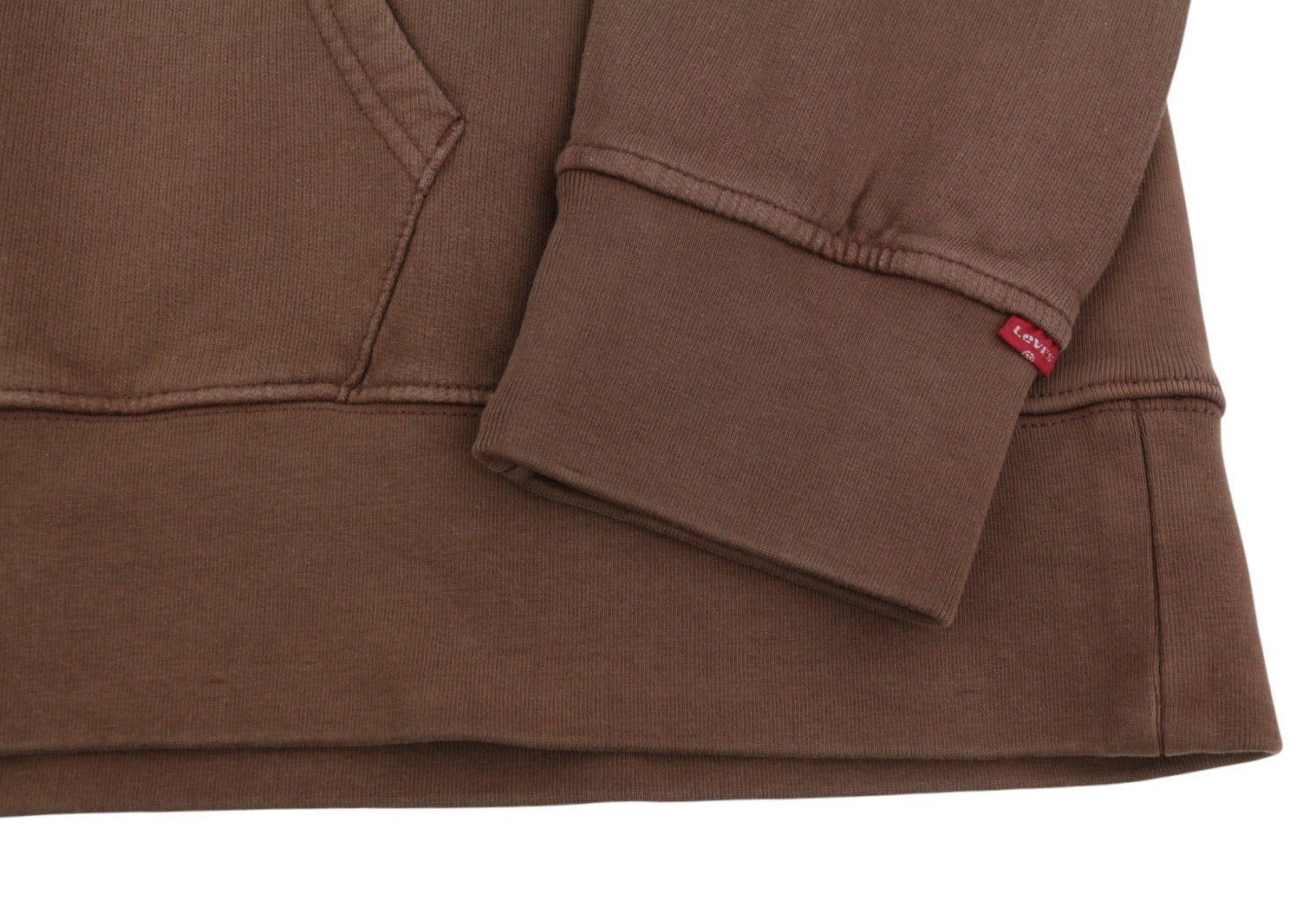 LEVI'S Relaxed Fit Men Hoodie XL Brown Kangaroo Pocket Red Tab Logo Pullover