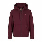 LEVI'S Standard Fit Men Hoodie XL Burgundy Full Zip Patch Logo Straps Hooded