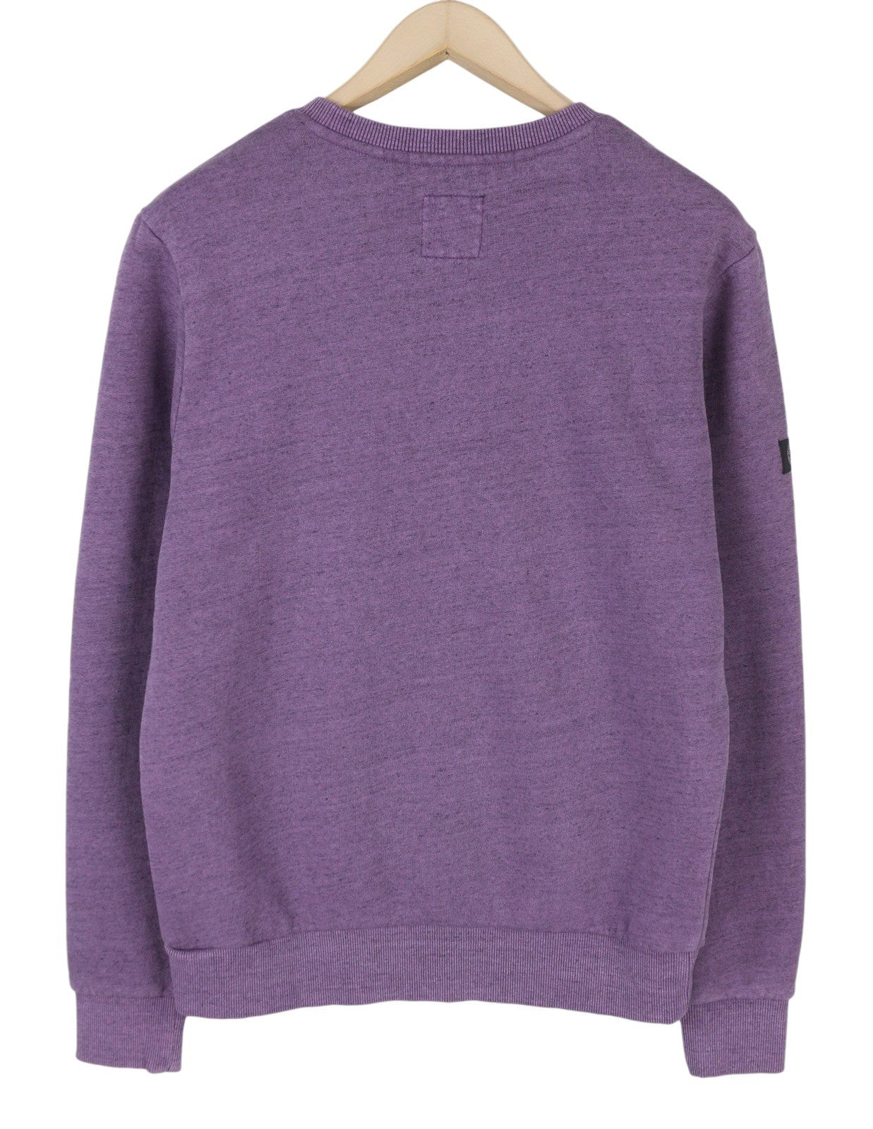 SUPERDRY College Scripted Graphic Crew Men Sweatshirt M Purple Melange Pullover