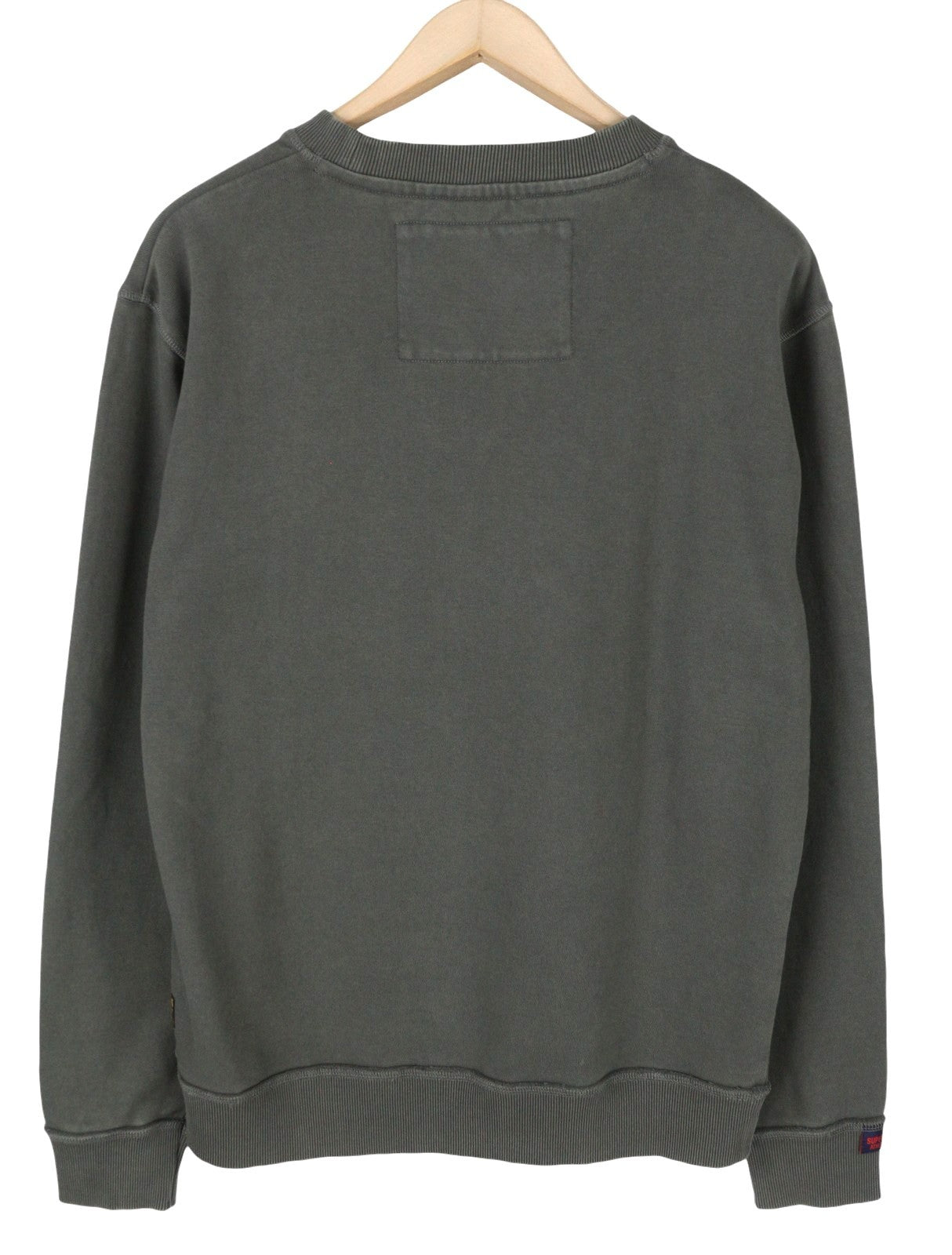 SUPERDRY Vintage Athletic Crew Men Sweatshirt M Grey Front Logo Cotton Pullover