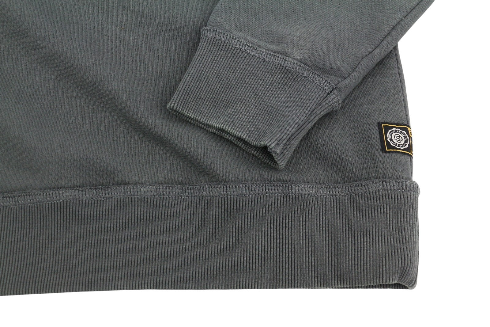 SUPERDRY Vintage Athletic Crew Men Sweatshirt M Grey Front Logo Cotton Pullover