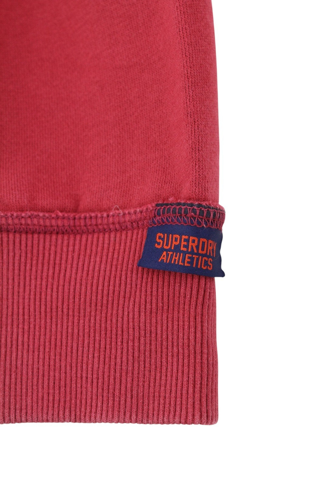 SUPERDRY Vintage Athletic Half Zip Men Sweatshirt M Red Logo Cotton Pullover