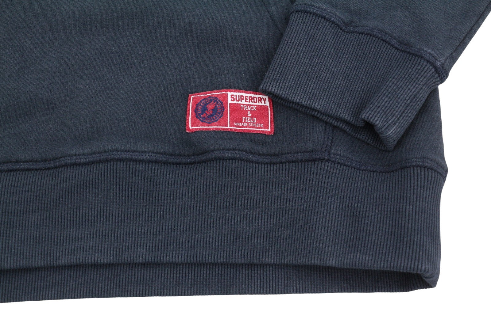 SUPERDRY Track & Field Graphic Men Hoodie M Dark Blue Kangaroo Pocket Pullover