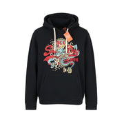 SUPERDRY Tokyo VL Men Hoodie M Black Patterned Logo Kangaroo Pocket Pullover