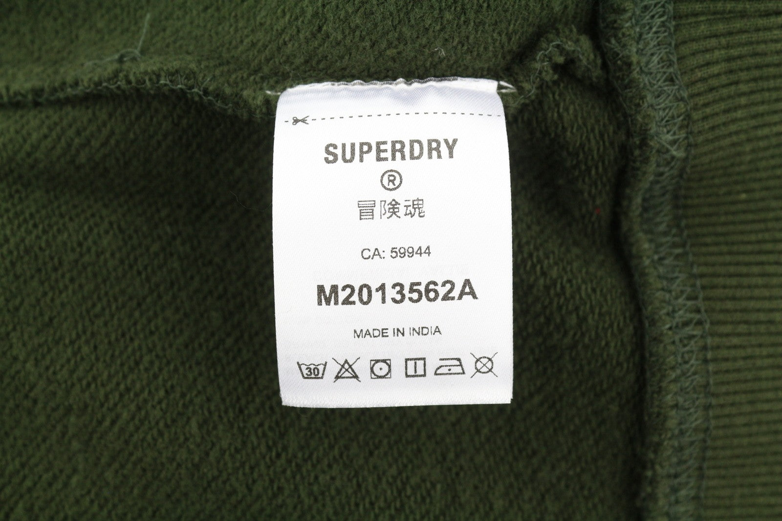 SUPERDRY Embroidered VL Men Hoodie M Green Kangaroo Pocket Cotton Logo Pullover