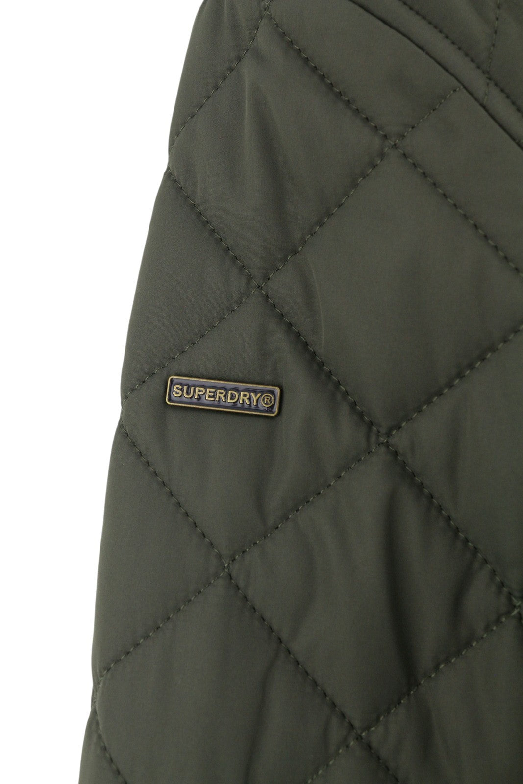 SUPERDRY Quilted Estate Coach Men Jacket M Green Corduroy Collar Lightweight