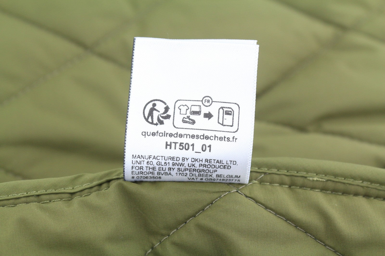 SUPERDRY Quilted Estate Men Jacket M Green Insulated High Neck Logo Lightweight