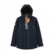 SUPERDRY Hood Timate Emb Windbreaker Men Jacket M Blue Full Zip Lightweight