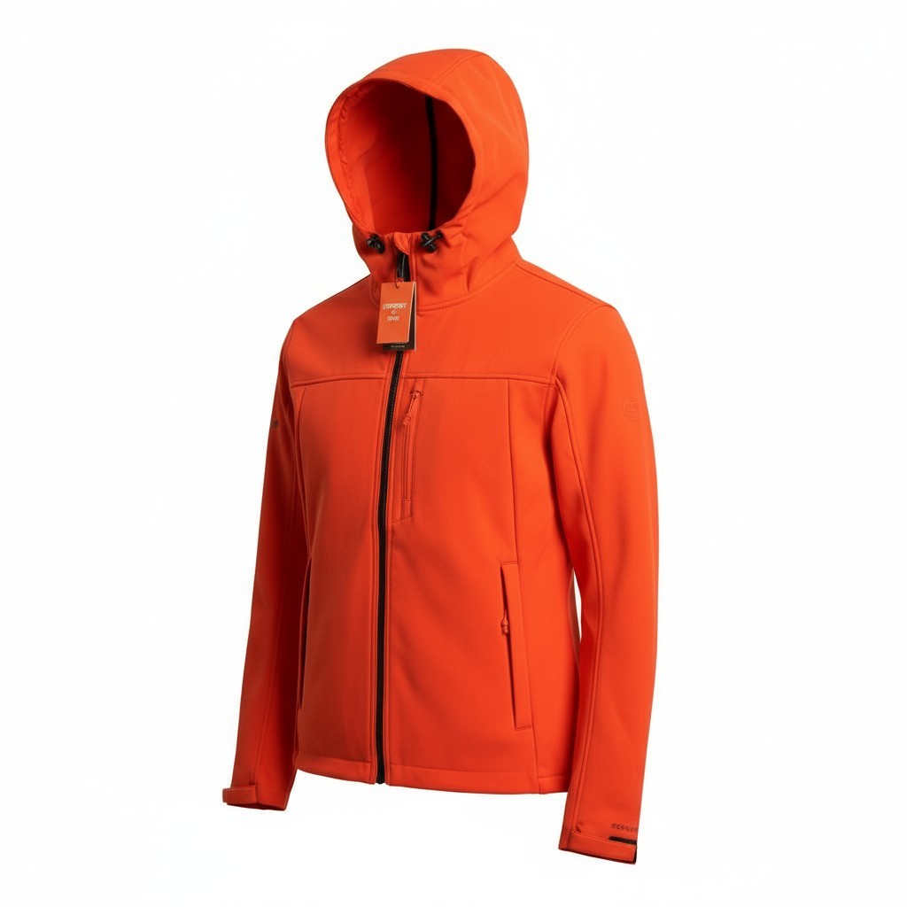 SUPERDRY Hooded Soft Shell Men Jacket 2XL Evolution Full Zip Lightweight Orange